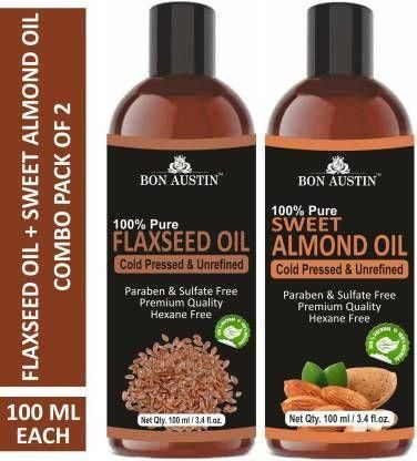 Bon Austin Premium Flaxseed & Sweet Almond Essential Oil (Pack Of 2)
